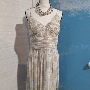 MaxandCleo Elegant Cream and Gray Floral Dress, size12P